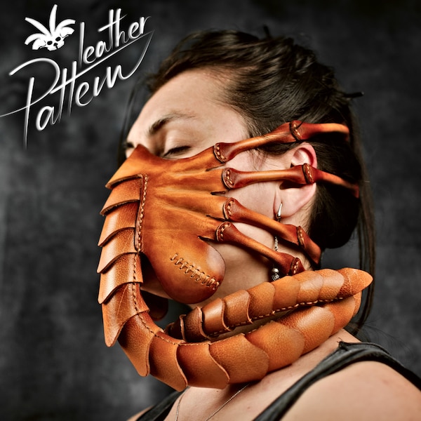 Face hugger mask leather pattern PDF - by LeatherHubPatterns