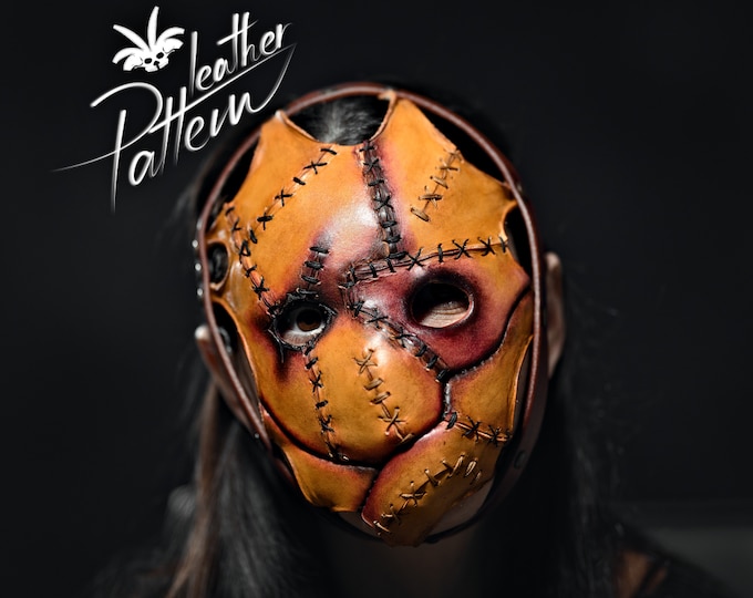 Leather mask pattern PDF - The Flayed face - by LeatherHubPatterns