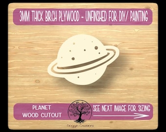 PLANET  Laser Cut Wood Shapes, Wooden Craft Cut outs, SPACE
