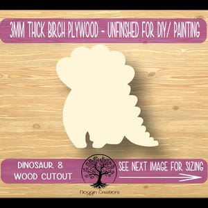 Dinosaur 8, Laser Cut Wood Shapes, Wooden Craft Cut outs