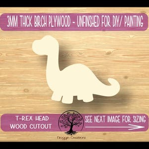 Dino 22, Laser Cut Wood Shapes, Wooden Craft Cut outs