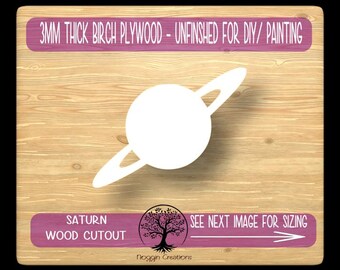 SATURN Laser Cut Wood Shapes, Wooden Craft Cut outs, SPACE
