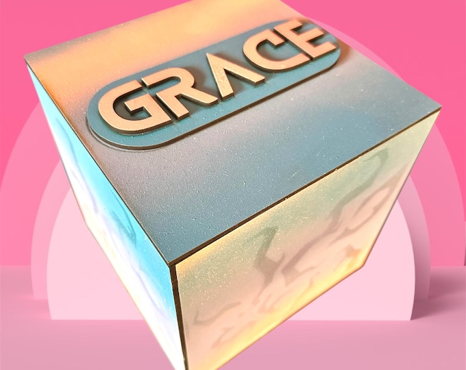 Personalised K-POP Inspired Gift Box with Iridescent Demon Markings – Custom Name Snack Storage Box