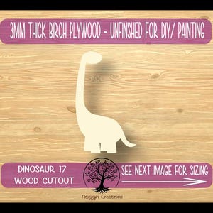 Dinosaur 17,  Laser Cut Wood Shapes, Wooden Craft Cut outs