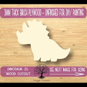 Dinosaur 25, Laser Cut Wood Shapes, Wooden Craft Cut outs