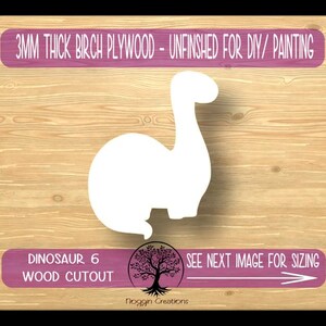 Dinosaur 6, Laser Cut Wood Shapes, Wooden Craft Cut outs