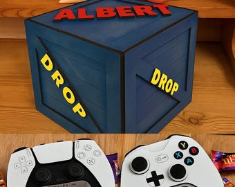 Personalisierte Gamer Aufbewahrungsbox Bundle: Benutzerdefinierte Name Controller Stash Box