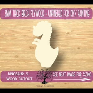Dinosaur 9, Laser Cut Wood Shapes, Wooden Craft Cut outs
