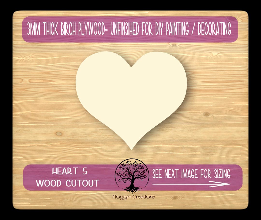 HEART 5, Laser Cut Wood Shapes, Wooden Craft Cut Outs, VALENTINES - Etsy