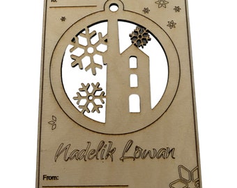 Cornish Christmas Card pop out ornament decoration