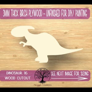 Dinosaur 16,  Laser Cut Wood Shapes, Wooden Craft Cut outs