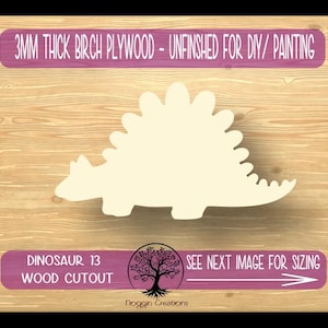 Dinosaur 13,  Laser Cut Wood Shapes, Wooden Craft Cut outs