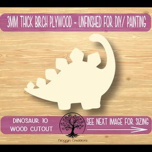 Dinosaur 10,  Laser Cut Wood Shapes, Wooden Craft Cut outs