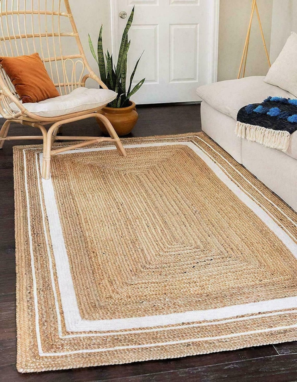 Hand Woven Rug Natural Square Rug Wicker Foldable Rug Etsy