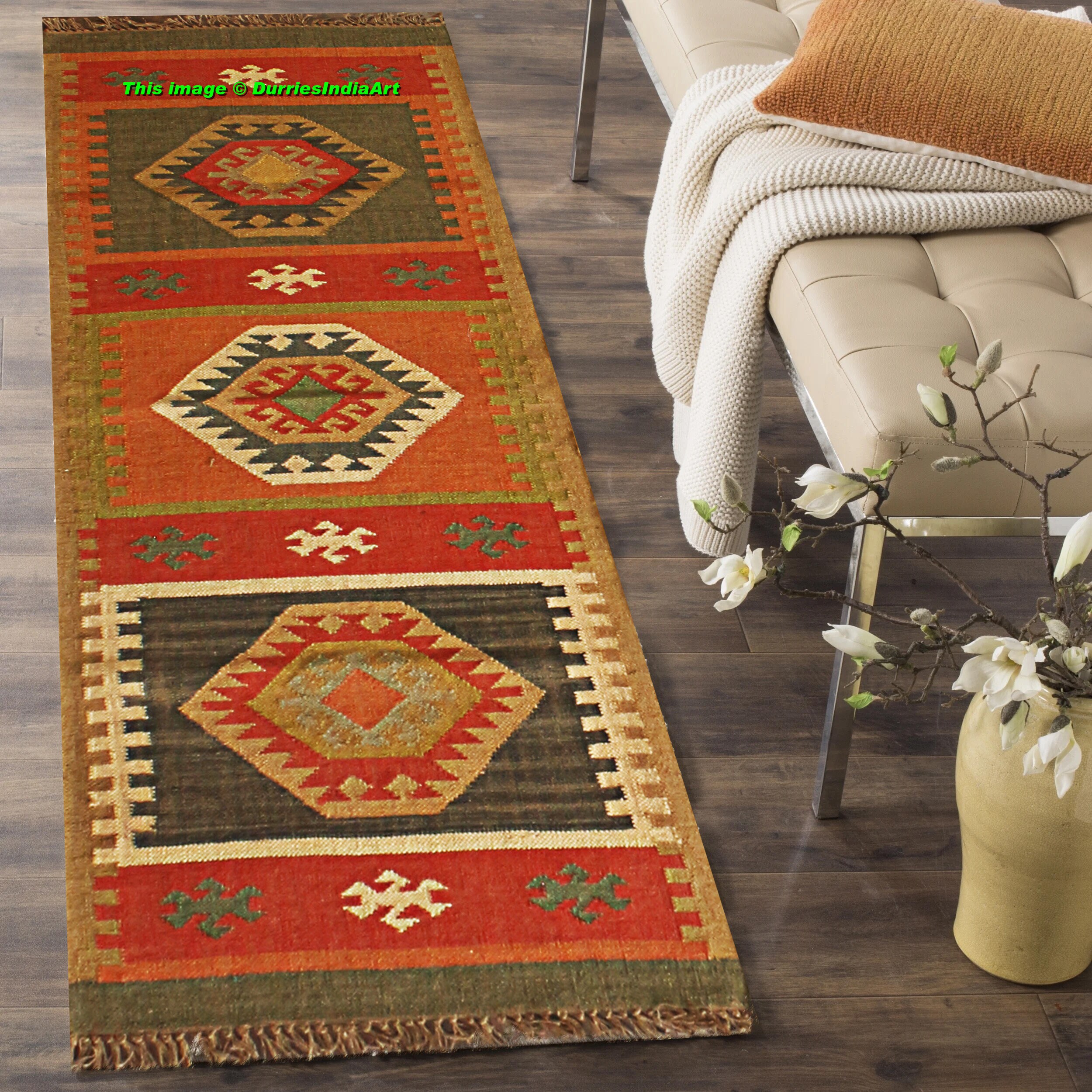 Turkish Oushak Kilim Rug Antique Vintage Handwoven Natural Wool Rug 4' x 6' Turkish Oushak Kilim Rug Antique Vintage Handwoven Natural Wool Rug 4' x 6'
