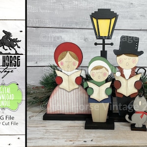 Victorian-Themed Christmas Carolers, Shelf Sitter, Vintage Christmas Carolers, Holiday Home Decor, SVG Bundle, Laser Ready, Digital Download
