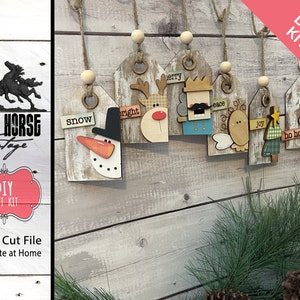 Oversize Christmas Tag DIY Kit: Farmhouse Style Holiday Ornaments