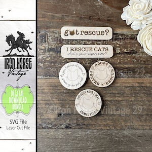 Cat Keychain and Magnet, Scrap Buster, Animal Rescue, Cat Adoption, Fundraiser, NOT a Physical Item
