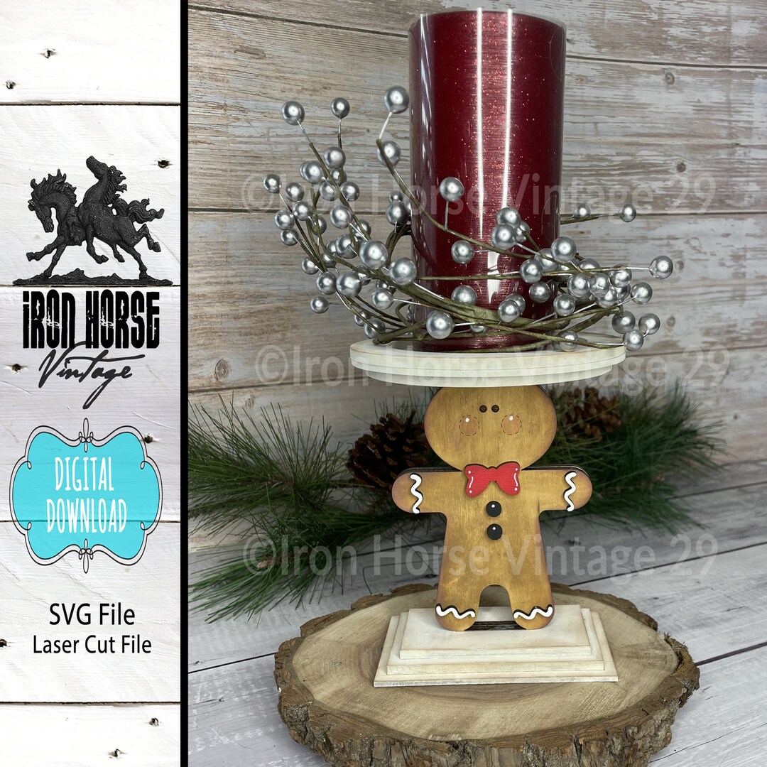 Gingerbread Man Candle Holder, Gingerbread Candy Dish, Christmas