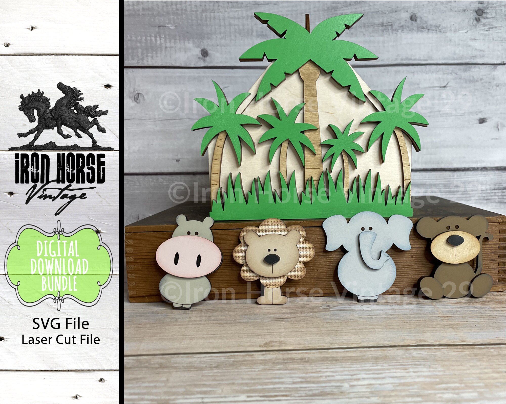 Magnets, Cute Jungle Animals, Scrap Buster, SVG file, Laser Ready, Digital Download, NOT a Physical Item