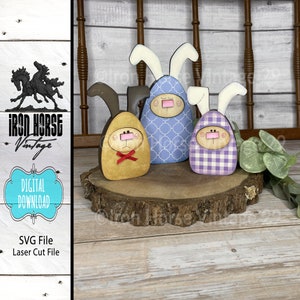 Egg Bunny Shelf Sitters, Easter Eggs, Cute Easter Home Decor, Farmhouse Style, Holiday Decorations, SVG File, NOT a Physical Item