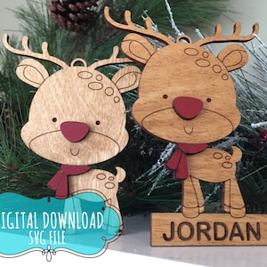 Cute Reindeer – Ornament – SVG file – Digital Download – Unlimited License