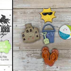 Summer Fun Magnet Collection, Scrap Buster, Laser Ready SVG, Digital Download