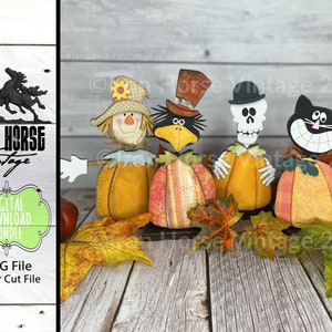 Cat - Scarecrow - Crow - Skeleton - Pumpkin - Halloween - Decor - Farmhouse - Vintage - Primitive - Digital Download - NOT a Physical Item