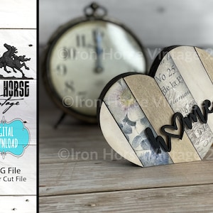 Heart - Love - Shelf Sitter - Home Decor - Farmhouse - SVG - NOT a Physical Item