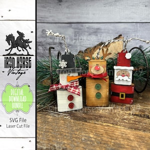 Faux Vintage Tin Can Christmas Ornaments, Holiday Farmhouse Style, Rustic Gift Tags, Home Decor, SVG Files, Digital Download