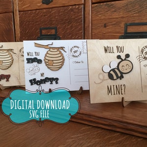 Post Card – Bee – Valentine’s Day - Bundle - SVG - Digital Download – NOT a Physical Item