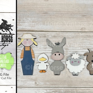 Magnets, Farm Animals, Farmhouse Style, Country Decor, Scrap Buster, SVG File, Laser Ready, Digital Download