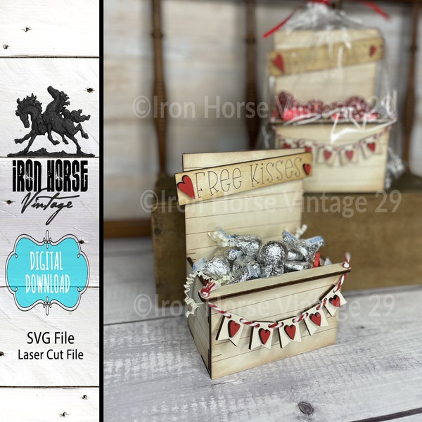 Kissing Booth Candy Box, Farmhouse Style Shelf Sitter, Holiday Decor, Home Decor, Valentine SVG File, NOT a Physical Item