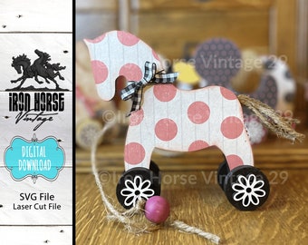 Horse - Vintage - Primitive - Pull Toy - SVG - Digital Download - NOT a Physical Product