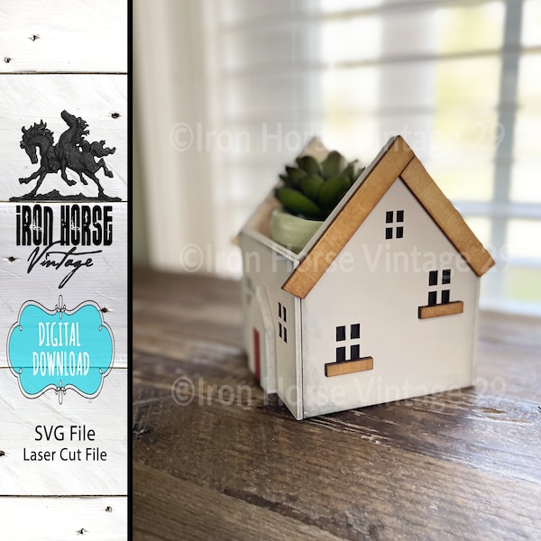 House Shaped Plant Holder, Mother's Day, Spring Home Decor, Shelf Sitter, Farmhouse Style, Gardener Gift, NOT a Physical Item