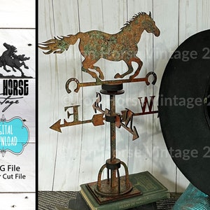Cavallo – Banderuola – Vintage – Fattoria – Campagna – Cowboy – SVG – Download digitale – Licenza illimitata