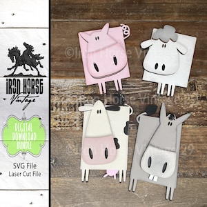 Cute Farm Animal Magnet, Barnyard Magnet, Farm Theme Home Decor, Scrap Buster, Christmas Ornaments, Gift Tags, Laser Ready, Digital Download