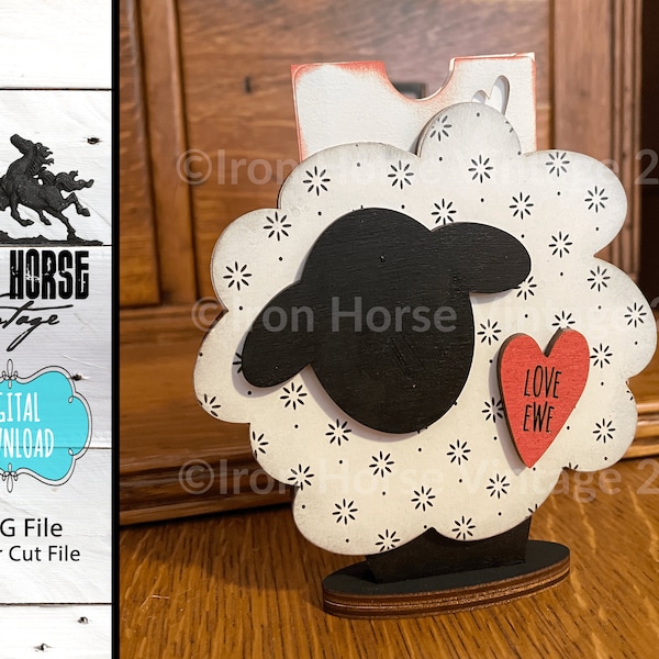 Sheep - Love - Valentine - Farm - Gift Card Holder - Shelf Sitter - Cute - SVG - Digital Download - NOT a Physical Product