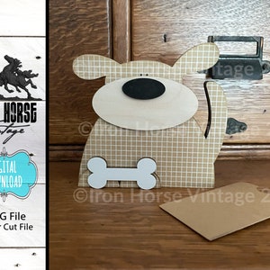 Perro - Cachorro - Porta tarjetas de regalo - Estantería - SVG - Descarga digital - NO es un producto físico