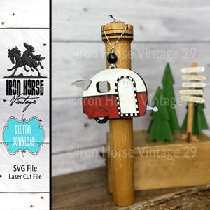Cute Retro Camper Gift Card Holder, Holiday Decoration, Christmas ornament, Gift Giving, Vintage Retro Style, Home Decor, Digital Download