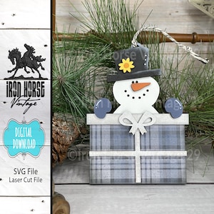 Snowman Christmas Gift Card Holders, Christmas Ornaments, Farmhouse Style, Gift Tags, Home Decor, Laser Ready SVG Bundle, Digital Download