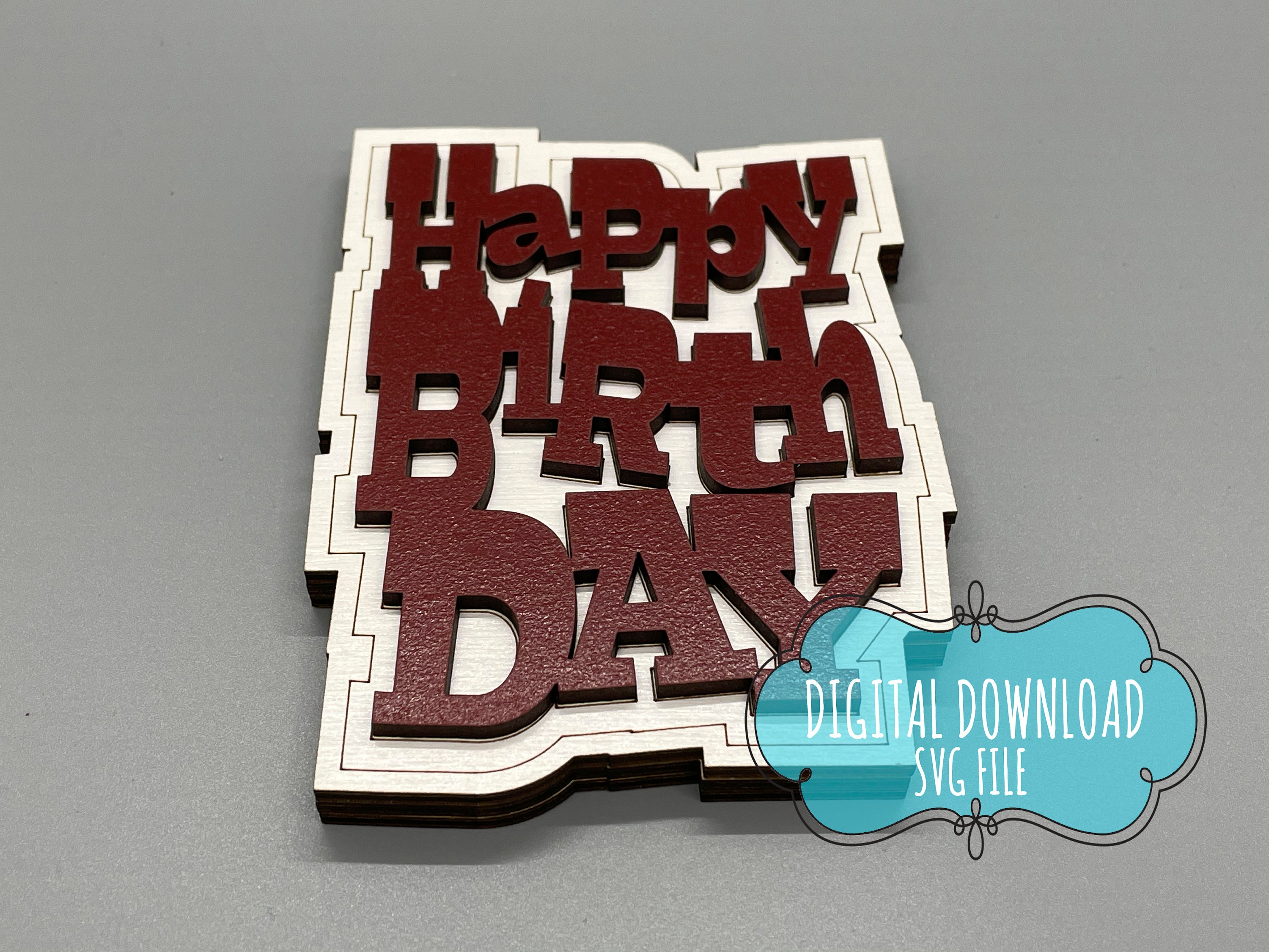 Happy Birthday Gift Card Holder SVG Digital Download Etsy