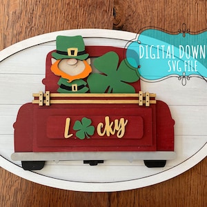 Interchangeable – Leprechaun - Shamrock – St. Patrick’s Day - Tailgate Sign – SVG file – Digital Download – Unlimited License