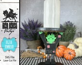 Frankenstein Candle Holder, Cute Halloween Monster, Halloween Decoration, Home Decor, Shelf Sitter, Farmhouse Style, Laser Ready SVG File