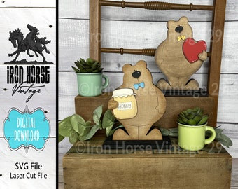 Chubby Bear Shelf Sitter SVG: Farmhouse Style Home Decor (Digital Download)