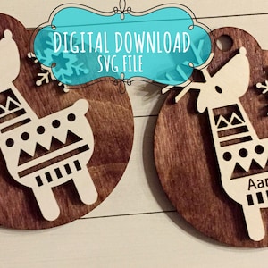 Cute Nordic Style Reindeer Christmas Ornament, Gift Tag: Digital Download