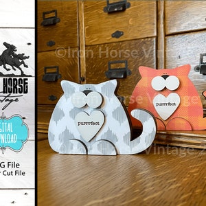 Cat - Kitten - Valentine - Gift Card Holder - Shelf Sitter - SVG - Digital Download - NOT a Physical Product
