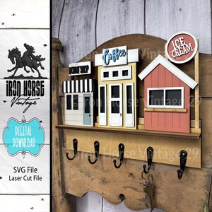 Interchangeable Key or Leash Holder, Main Street, Farmhouse Style Home Decor, Tiny Houses, NOT a Physical Item
