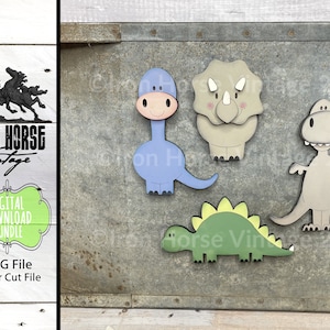 Ímãs, Ímã de Dinossauro, T-Rex Fofo, Destruidor de Resíduos, Pronto para Laser, Arquivos SVG, Download Digital