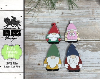 Gnome - Christmas - Holiday - Pins - Gift Tags - Wood Scraps - SVG - Digital Download - NOT a Physical Item